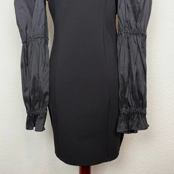 MAJORELLE Dove Long Sleeve Mini Dress in Black - Picture 6 of 15